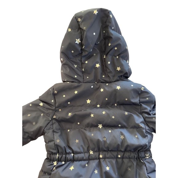 Gap Toddler Girl's Navy Silver Stars Puffer Jacket Coat Size 2T - Picture 7 of 7